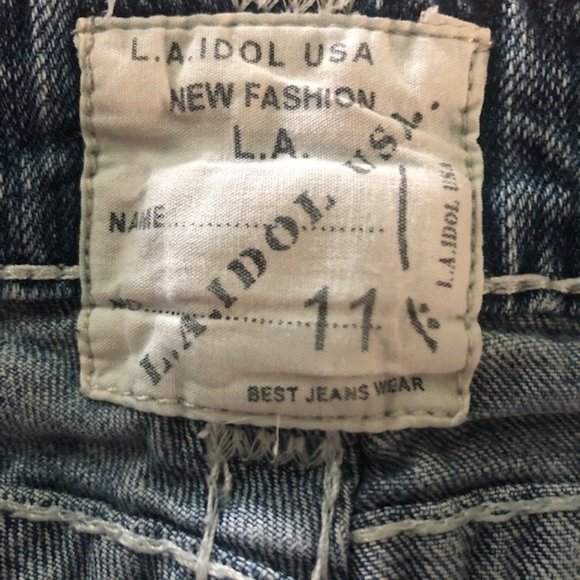 LA IDOL Jeans Wide Stitch Bootcut Size 11 - Picture 4 of 6